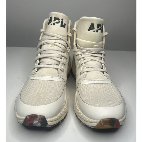 APL Techbloom Defender Sneakers Ivory Nylon Tie High Top Waterproof Women's 10 - Picture 2 of 10